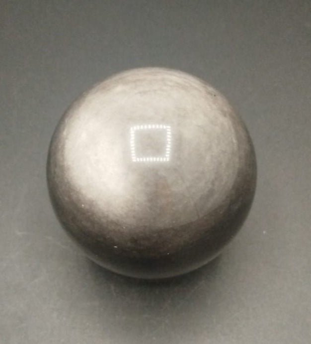 Sphère Obsidienne argentée