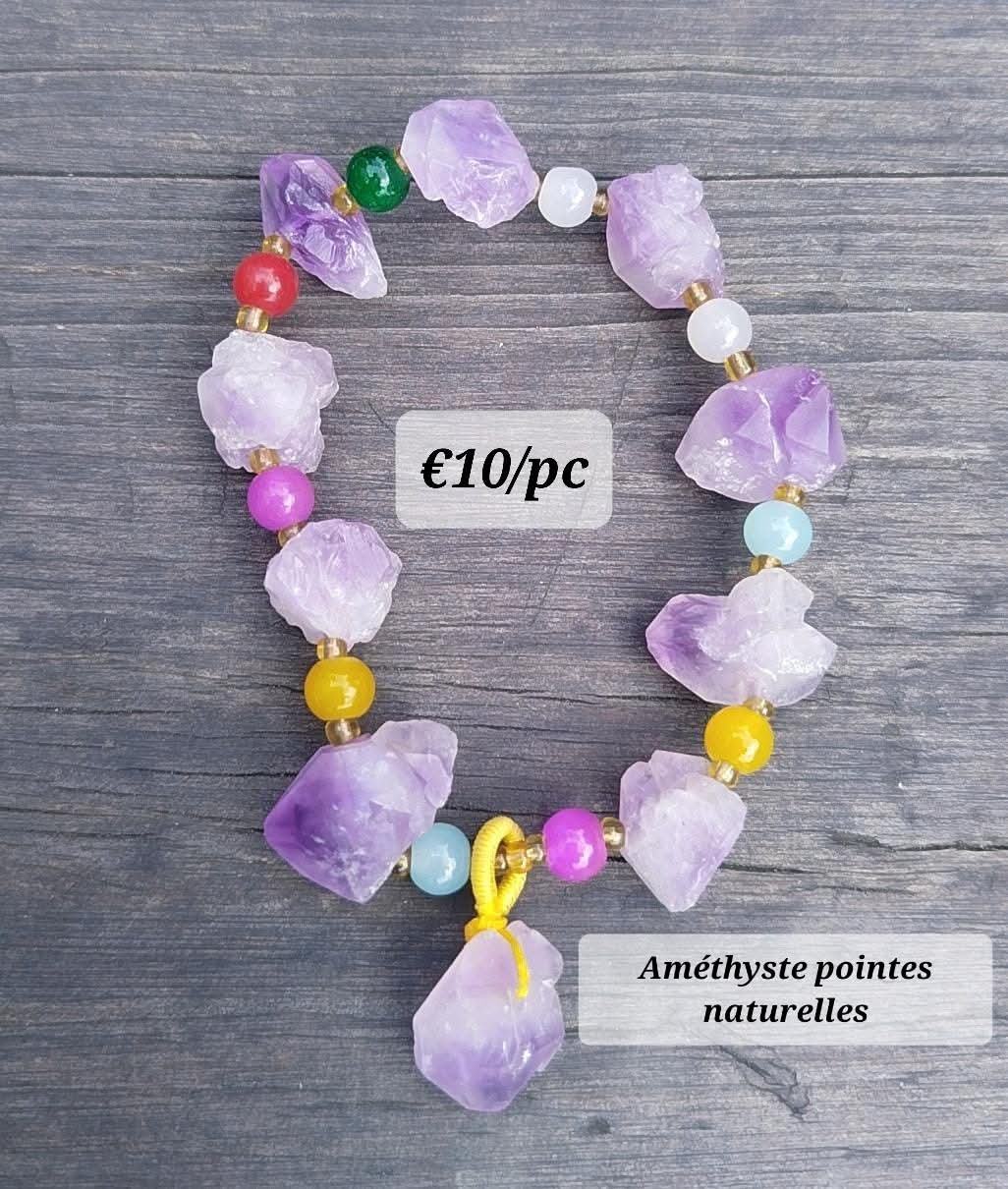 bracelet Améthyste pointes naturelles