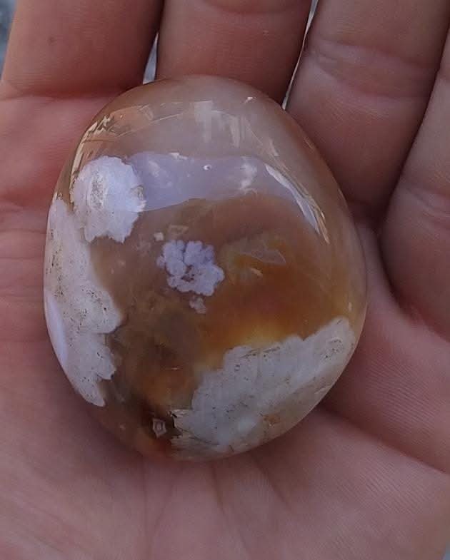 Pierre de paume en Agate de Fleur
