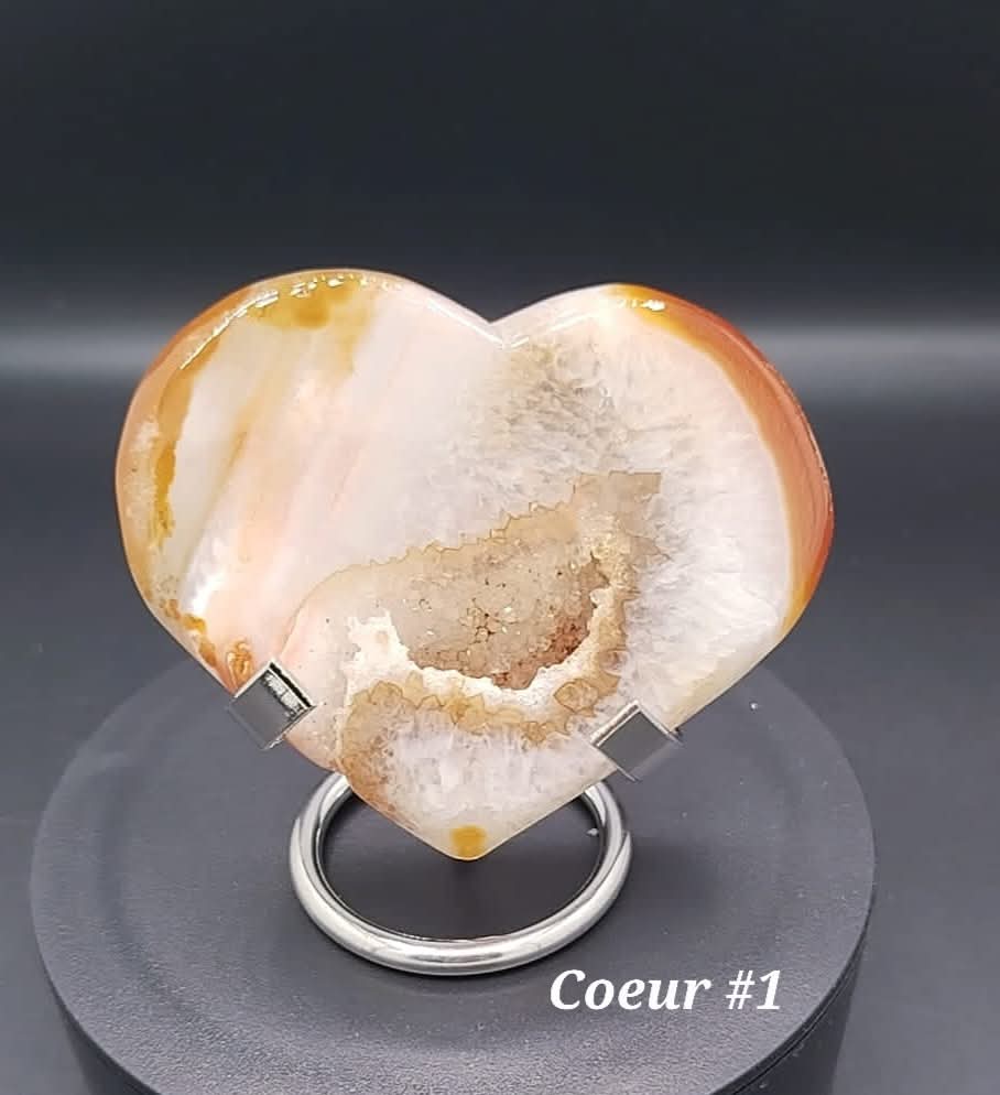 Carnelian Druzy Heart #1