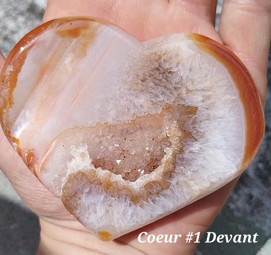 Carnelian Druzy Heart #1