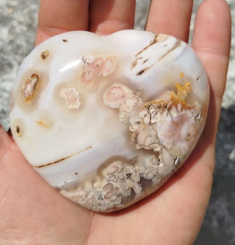 Flower Agate Heart