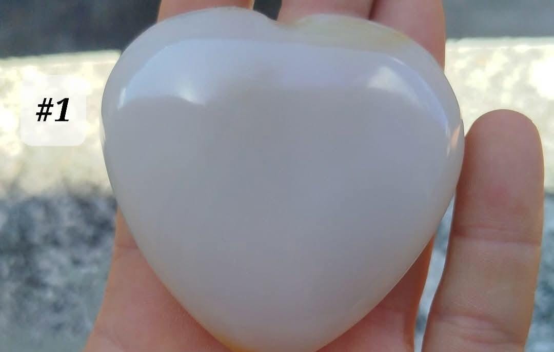 White Agate Heart