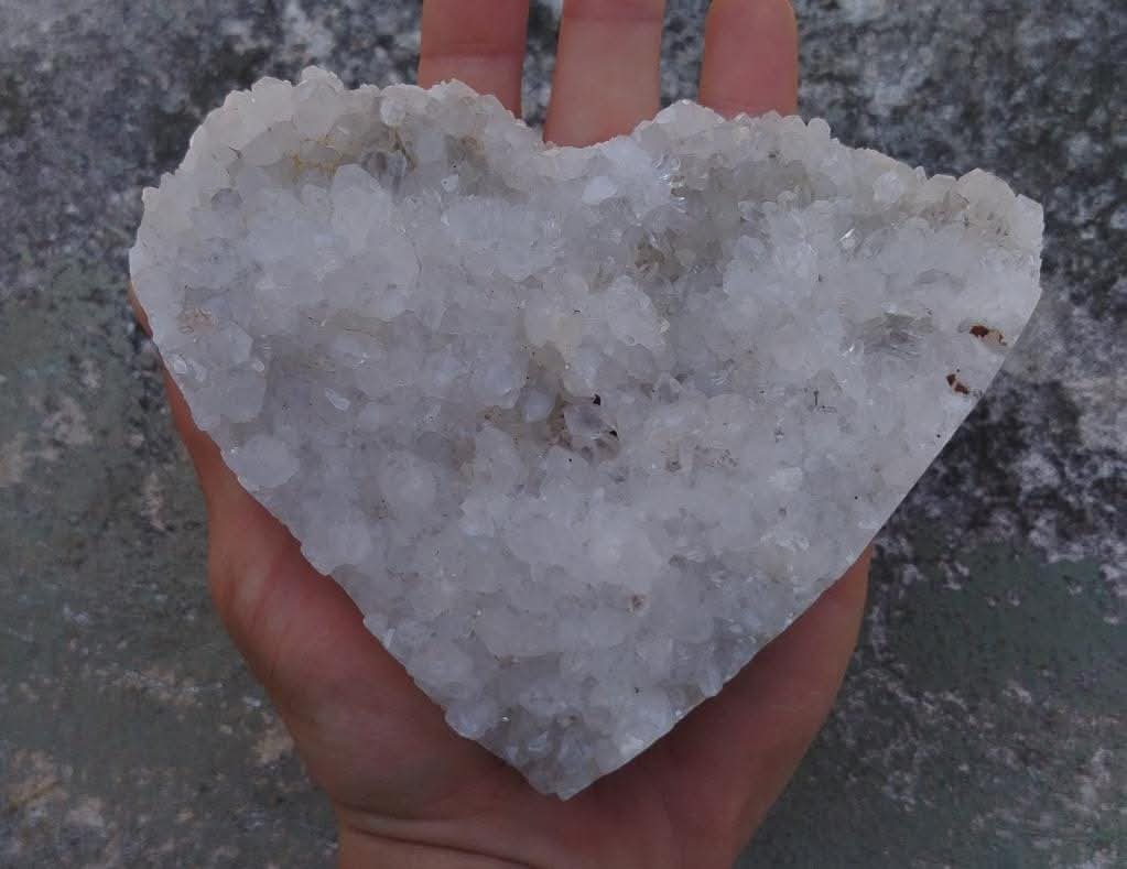 Clear quartz heart.