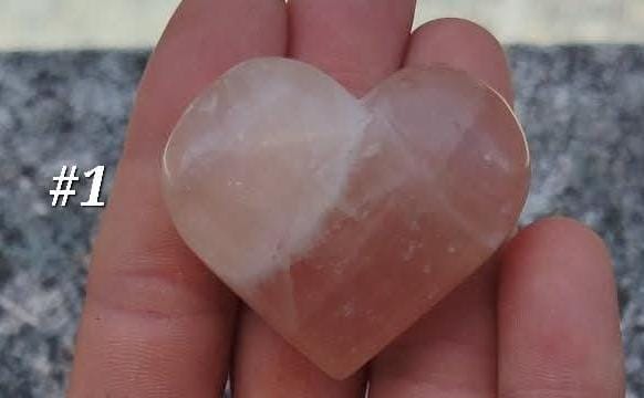 Pink calcite heart.