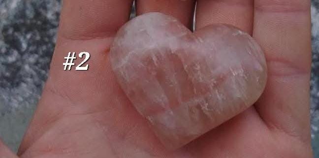 Pink calcite heart.