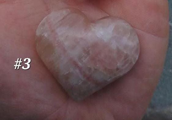 Pink calcite heart.