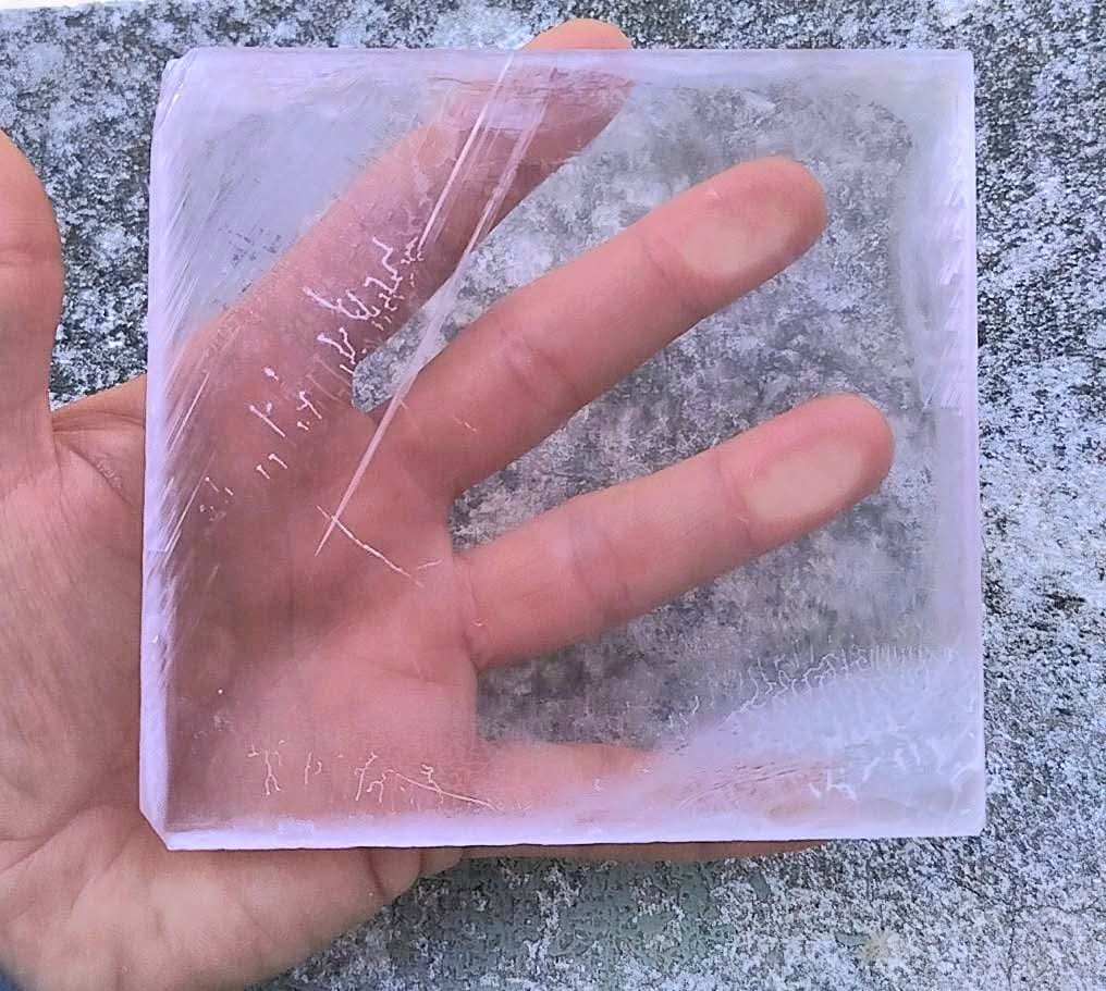 Tuile de Sélénite rose naturelle