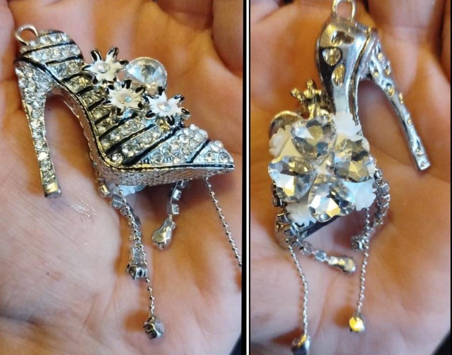 porte-clefs : Chaussure talon aiguilles en strass