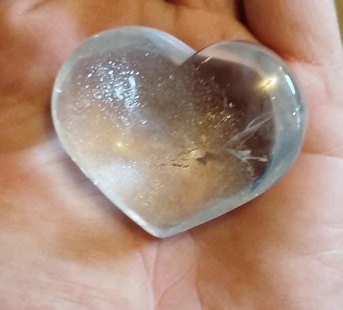 Clear quartz heart.