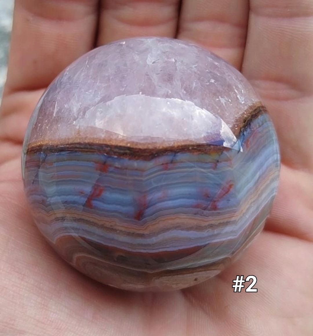Sphère en Agate dentelle améthyste