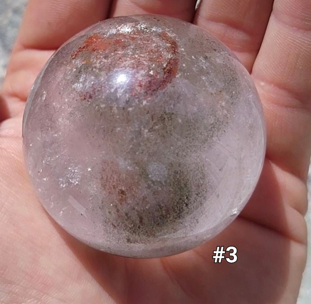 Sphère en Lodolite (Quartz Jardin)