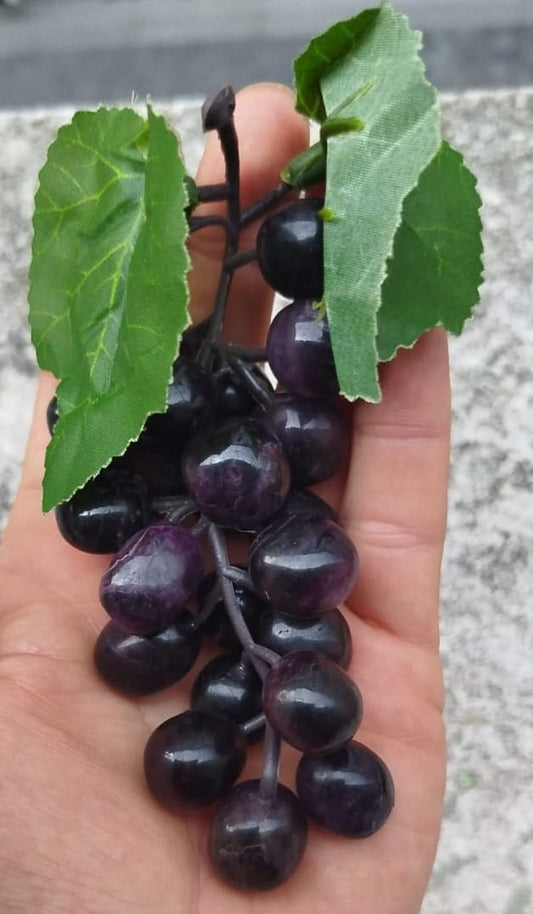 Imitation grappe de raisins en cristal de fluorite mauve naturel