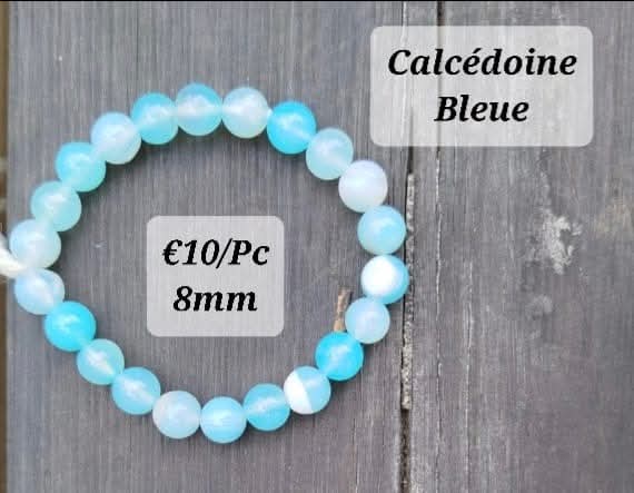 bracelet Calcédoine bleue