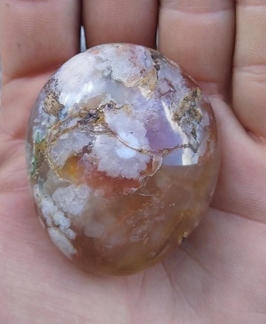 Pierre de paume en Agate de Fleur