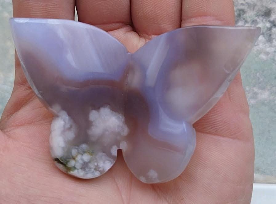 Papillon en fleur d'agate.