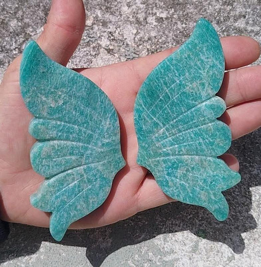 A pair of amazonite butterfly wings.