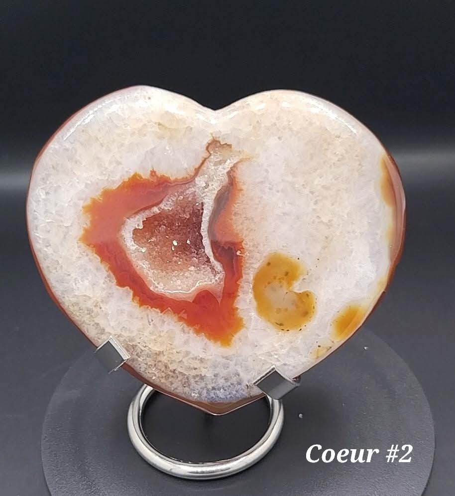 Corazón de cornalina drusa n.° 2