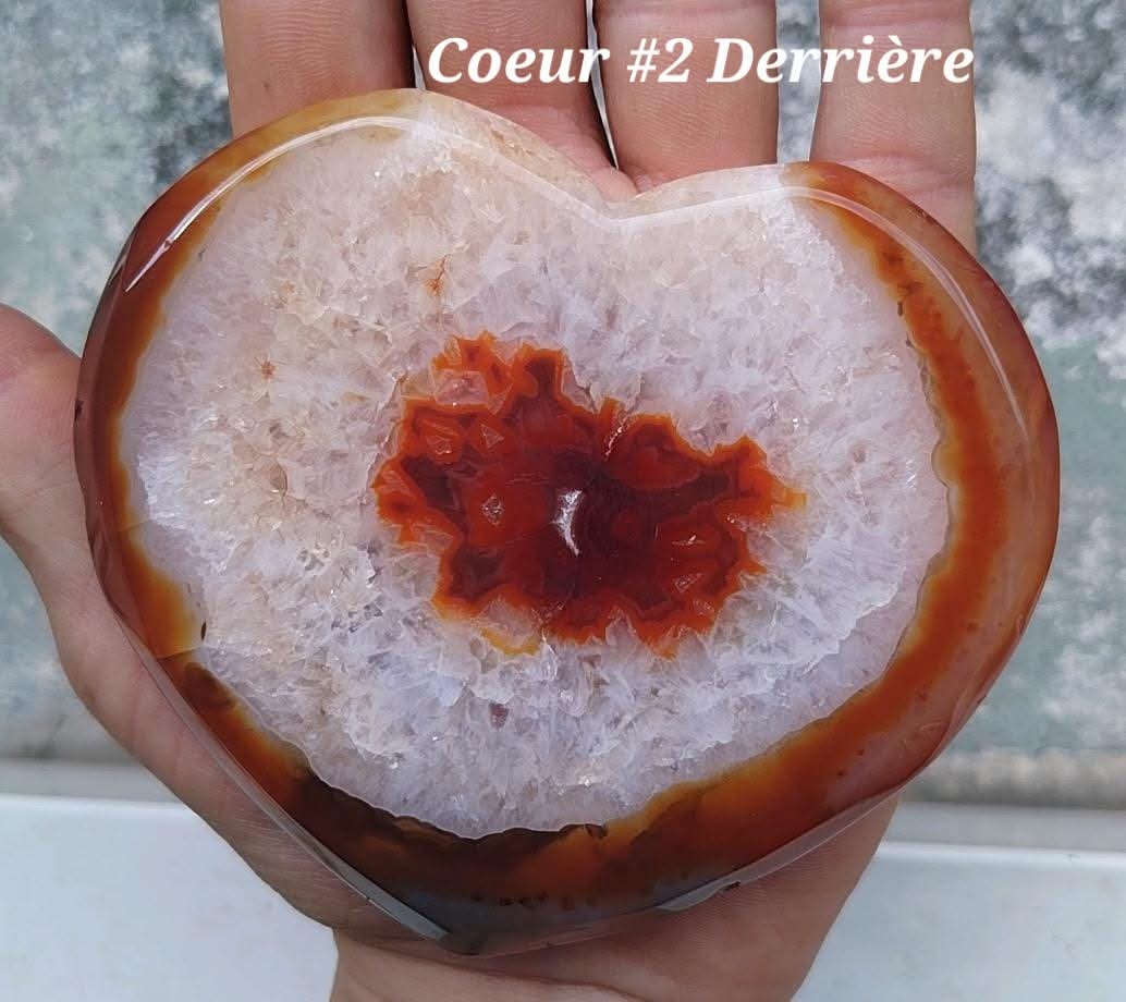 Corazón de cornalina drusa n.° 2