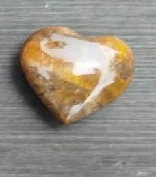 Heart made of fossilized wood.