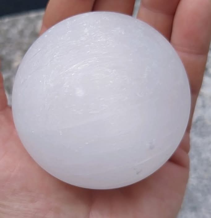 Sphere made of (satin spar of) selenite.