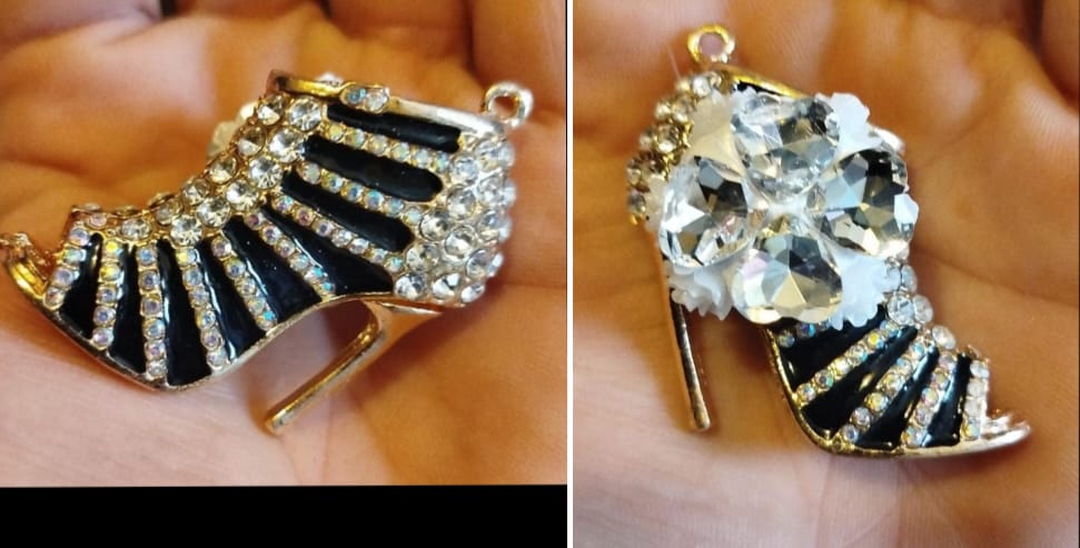 porte-clefs : Chaussure talon aiguilles en strass