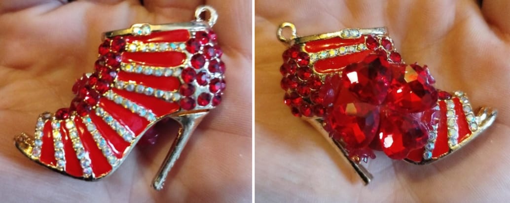 porte-clefs : Chaussure talon aiguilles en strass