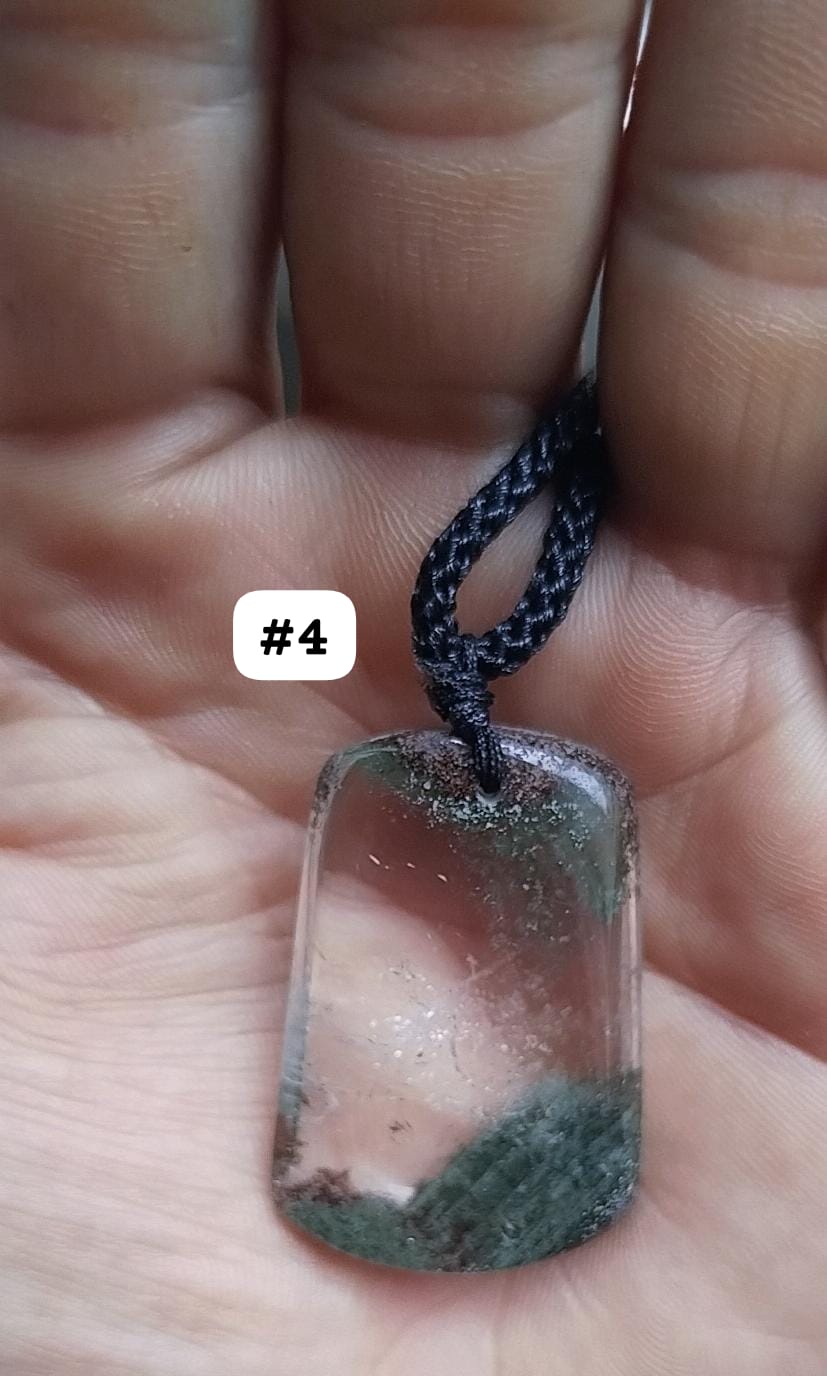 Colgante + collar de jardinería de lodolita/cuarzo